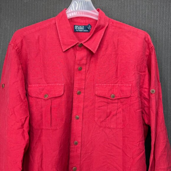 Polo Ralph Lauren Other - Polo Ralph Lauren Mens Size XXL Red Long Sleeve Button-Up Dress Shirt